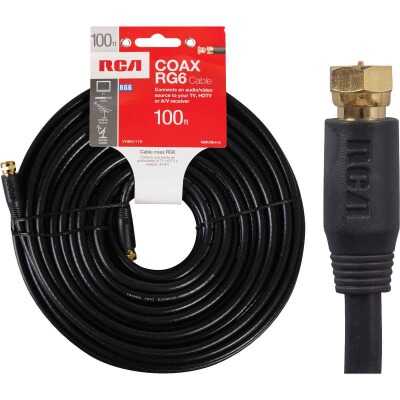 RCA 100 Ft. Black Digital RG6 Coaxial Cable Coaxial Cable